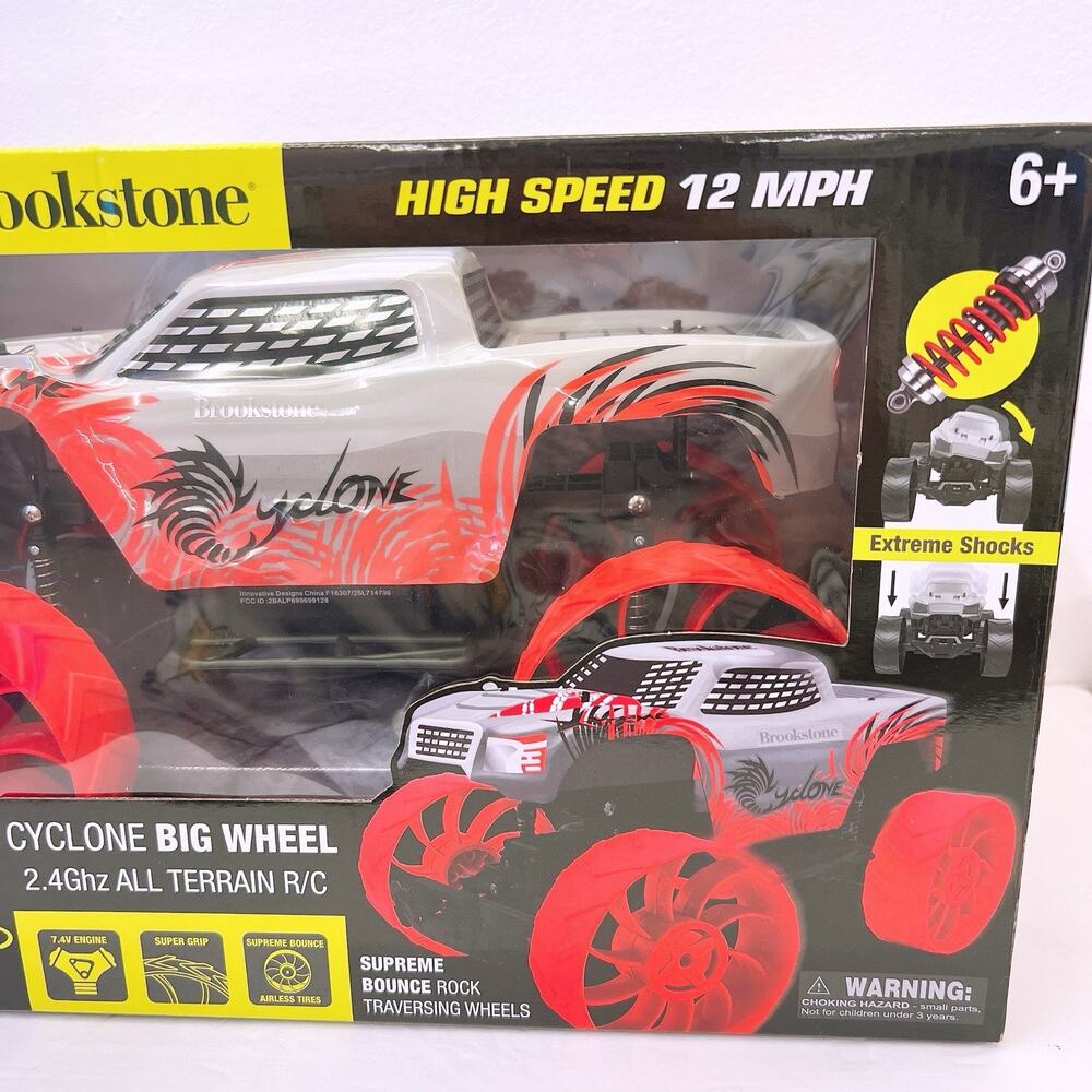 Brookstone Cyclone Big Wheel 7.4V Powerful Engine Terrain RC Remote Control Toy - Picture 5 of 12
